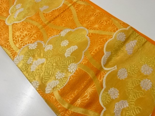 JAPANESE KIMONO / CLOUD / PINE PATTERN WOVEN FUKURO OBI